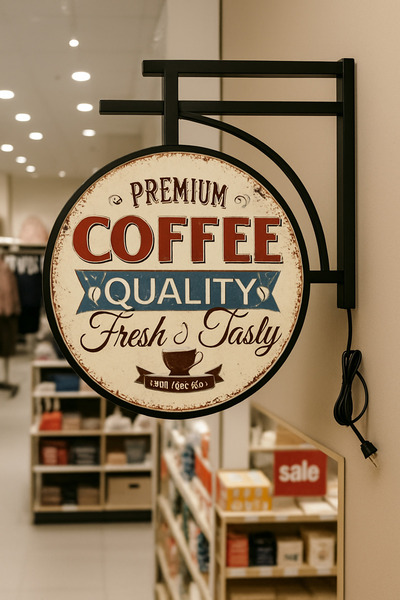 Grand City Media صندوق إضاءة | دائري | مثبت على الحائط | 50×50 سم