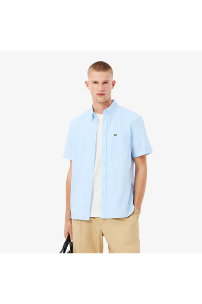 Lacoste Regular Fit Short Sleeved Oxford Shirt - CH1917-00-F6Z