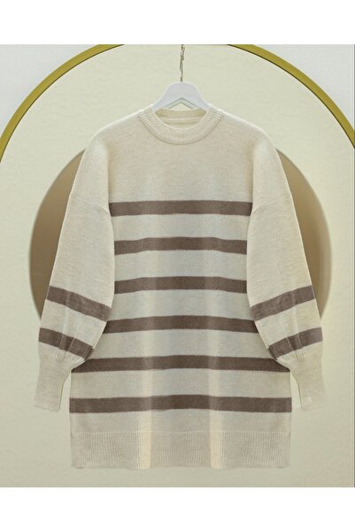 Modamorfo Πλεκτό τούνικ με στρογγυλή λαιμόκοψη - Χώμα