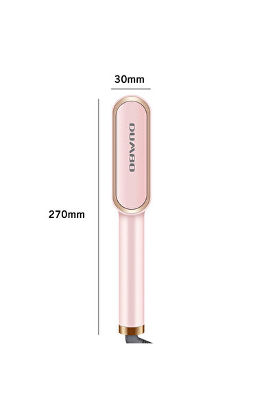 Dumbo Hair Straightener Brush with Built-in Comb, 20s Fast Heating, 5 Temp Settings, Anti-Scald (Pin