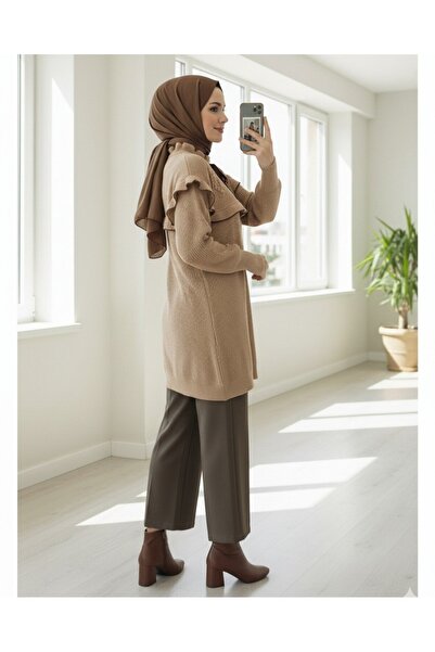 Modamorfo Krajková úpletová tunika s nabíraným límcem