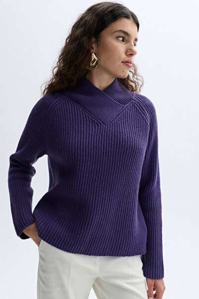 Mudo Double Collar Wool Blend Sweater