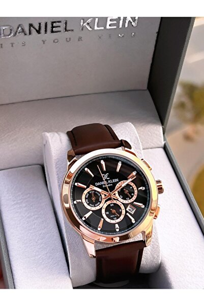 Daniel Klein Özel Kutulu Damat Saati Deri Kordon 30 Mt Suya Dayanıklı Iç Göstergeler Aktif Erkek Kol Saati