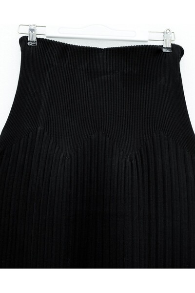 Modamorfo Elasztikus derekú, redős kötött szoknya - fekete