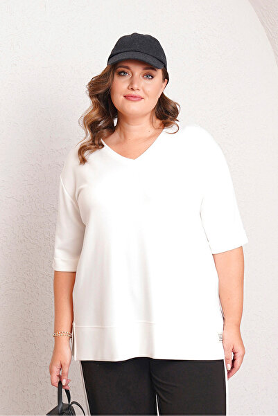 Büyük Moda V-Neck Basic Modal T-Shirt