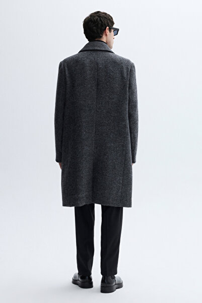 Mudo Jacquard Wool Blend Long Coat