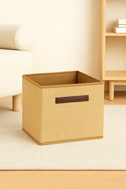 homyjr's 100% Jute Coverless Closet Laundry Toy Organizer Folding Storage Box 30x30x30