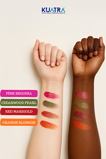 KUATRA Red Marigold Nemlendirici - Antioksidan Işıltı Veren Balm (DOĞAL İÇERİKLİ RUJ- ALLIK-GÖZ FARI)