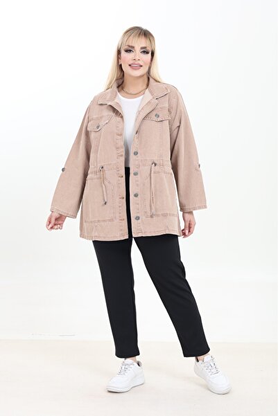 EYLÜLXXL Γυναικείο τζιν μπουφάν Relaxed Cut - Καμπυλωτό μέγεθος