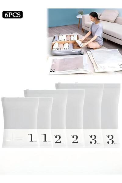 DOMEET أكياس تخزين مفرغة من الهواء - عبوة من 6 أكياس ضغط قابلة لإعادة الاستخد...