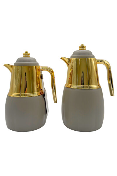 ALQANNAS طقم ترمس مكون من قطعتين للشاي والقهوة (سعة 1 لتر و0.7 لتر)