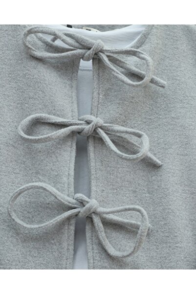 Modamorfo Lace-Up Front Skirted Cashmere Suit - Gray