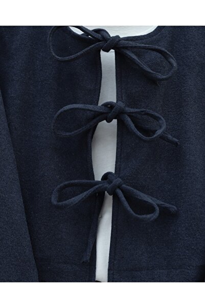 Modamorfo Lace-Up Front Skirted Suit - Navy