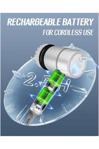 fulina Cordless Electric Spin Scrubber, 3 Adjustable Speeds with 4 Replaceable Brush Heads, Pink