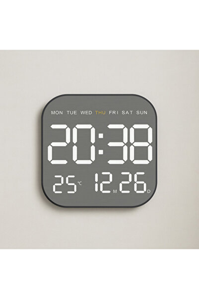 MDS ساعة حائط رقمية LED مع تحكم عن بعد، إنذار تلقائي للسطوع مع تاريخ ودرجة حرارة