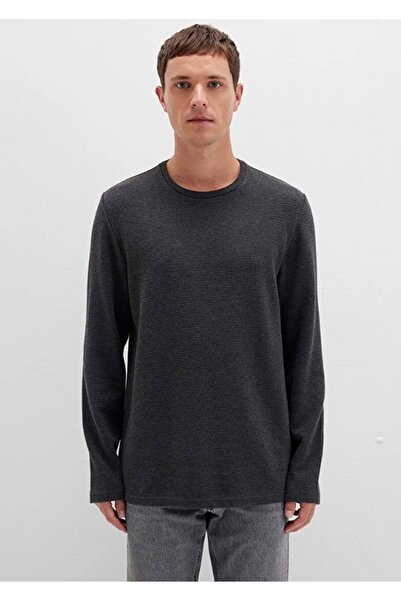 Mavi 064622 Long Sleeve Textured T-Shirt Men's T-Shirt Smoked