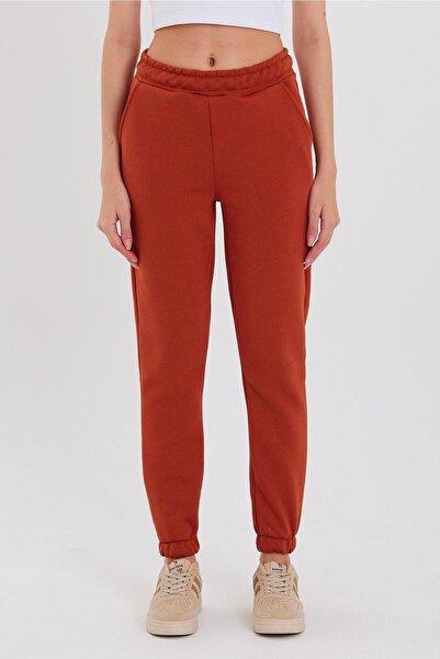 ESPİNA Women's Three Thread Knitted Sweatpants with Elastic Waist and Leg Jogger