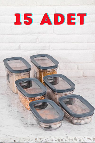 SUPERPUP مجموعة من 15 حاوية تخزين مع أغطية محكمة الإغلاق مع ملعقة كهدية (650 مل + 1000 مل + 15500 مل + 2100 مل + 3100 مل) × 3