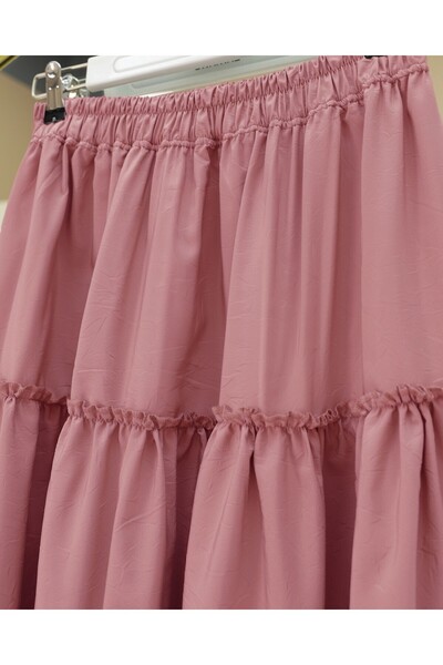 Modamorfo Parted Elastic Waist Kraş Pattern Parachute Skirt -G.Kurusu