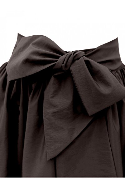 Modamorfo Pleated Belted Parachute Skirt -K. Coffee