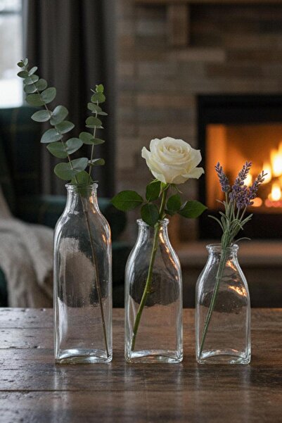 Paşabahçe Set de 3 vaze din cristal lucrate manual 91086