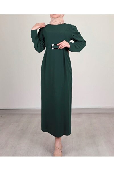 Modamorfo Sukienka z paskiem i rękawami w kształcie arbuza, zapinana na klamrę