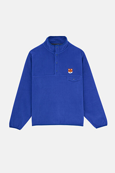 WWF Market Kızıl Tilki Polar Popover Sweatshirt - Saks mavi