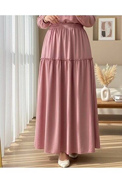 Modamorfo Parted Elastic Waist Kraş Pattern Parachute Skirt -G.Kurusu