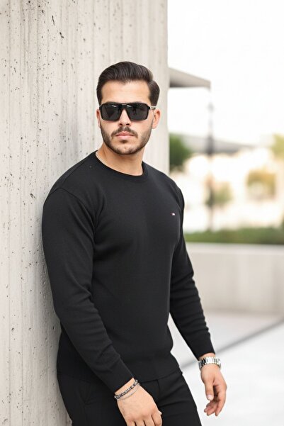 comstar Pánský bavlněný svetr s výstřihem do O