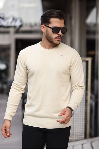 comstar Men's crew neck cotton knit sweater