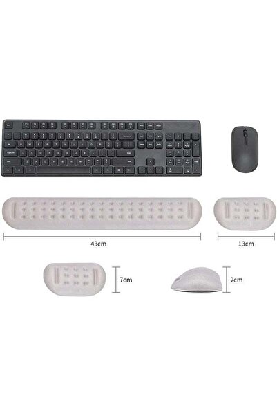 fulina Keyboard Wrist Rest Pad and Mouse Wrist Rest Pad, Soft Memory Foam Ergonomic Hand Wrist Support Grey