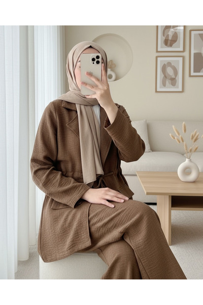 Modamorfo Fedett Tunnel Bridge dzseki vászonruha - kávé