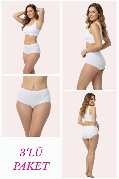 Newlilla 1018 Women's Classic Cut Cotton Plain Bato Panties 3-Pack