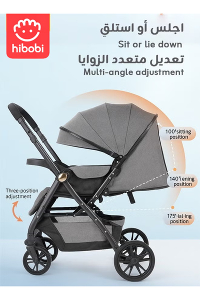 Ominii Premium High-Seat Baby Stroller, Reversible Push, Full Canopy, All-Terrain Suspension, 0–36 Months