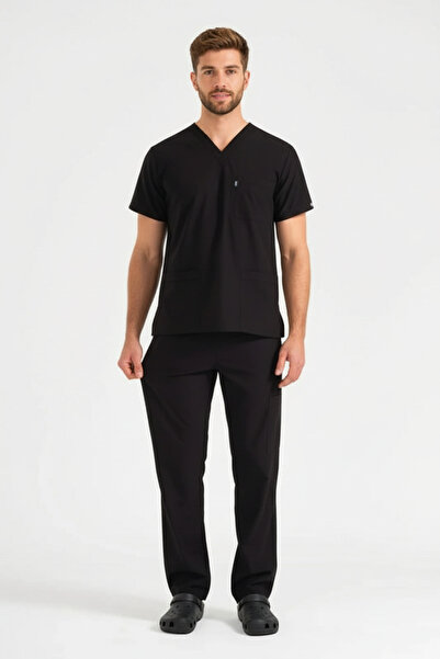 Class Üniforma Χειρουργικό παντελόνι με μονό κάτω μαύρο Lycra ανδρικό τζέρσεϊ γιατρού και νοσοκόμας
