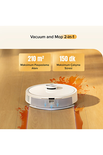 Roborock Q8 Akıllı Robot Süpürge Beyaz 10.000 Pa HyperForce Emiş Gücü