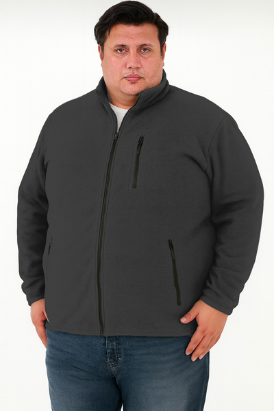 Lukitus Non-Pilling Anti Pilling Men's Plus Size Fleece Coat