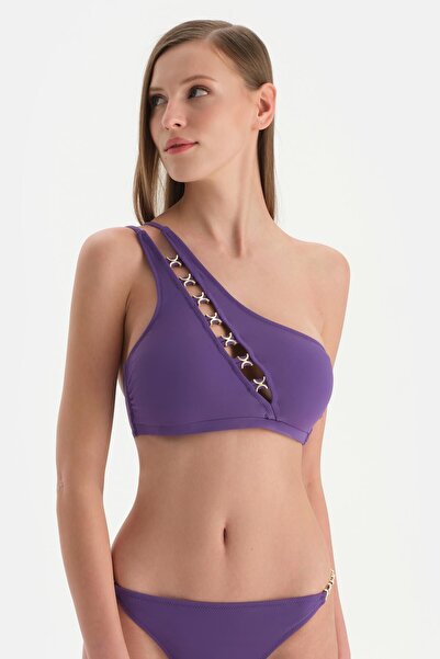 Dagi One Shoulder Purple Bikini Top