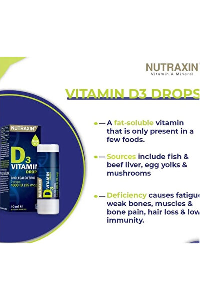 Nutraxin Vitamin D3 Drops Food Supplement 10 ml