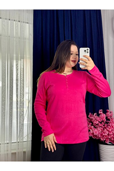 YNSGİYİM KOPYA - Yns - Kadın Pamuklu Ribana %100 T-shırt Bluz Uzun Kollu