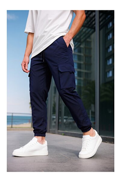 VIKUNYA Navy Blue Jogger Pants