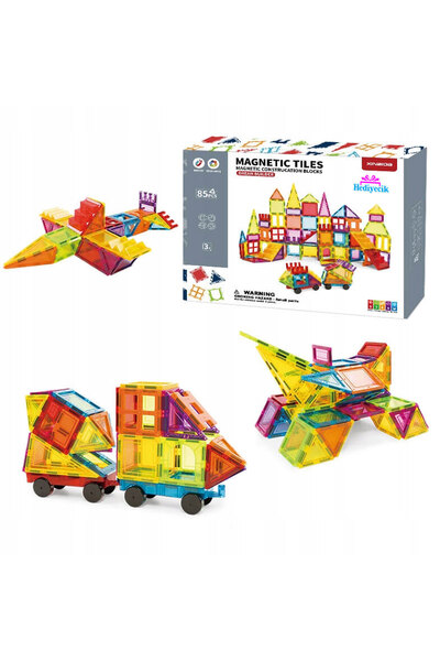 hediyecik 3 Boyutlu Manyetik Yapı Bloklar Oyun Seti-Eğitici Mıknatıslı Yapı B...
