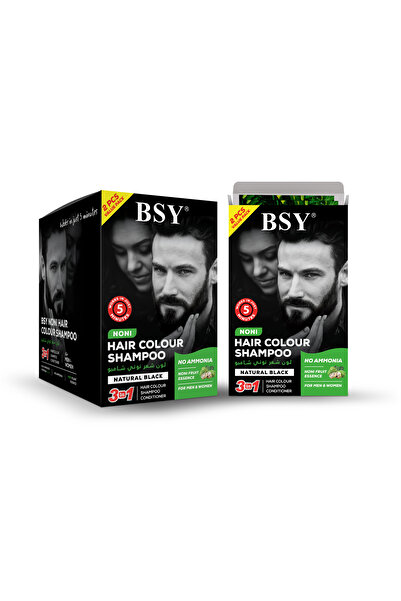 BSY شامبو وبلسم نوني للشعر الأسود، خالي من الأمونيا، صبغة سريعة في 5 دقائق (2...