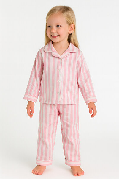 minibambi Unisex Παιδικό Σετ Πιτζάμες Βαμβακερές Ριγέ