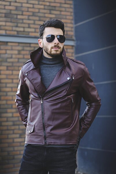 Oksit Tuci Aldrin Slim Fit Leather Jacket