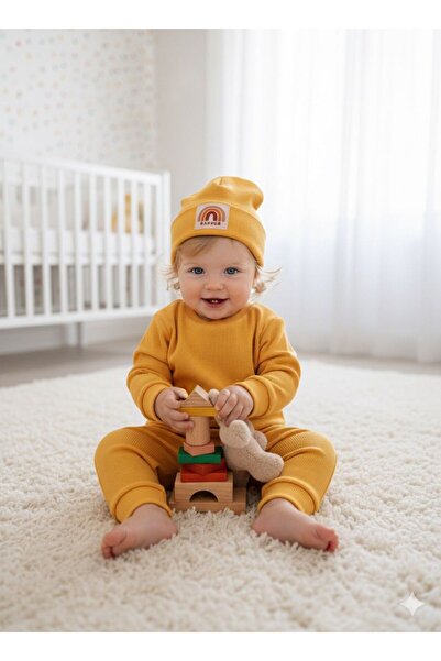 BAHNUR BEBEK ÇOCUK BERELİ ALT ÜST UNİSEX TAKIM SET