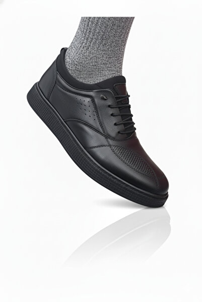 Elit Atc 1302 Black Genuine Leather Orthopedic Sole Comfortable Seasonal Men's Shoes