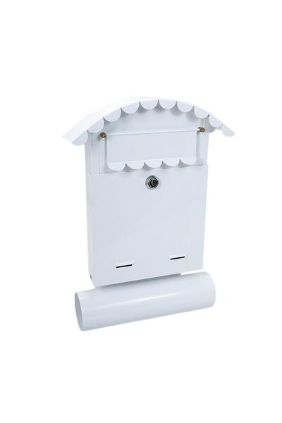 damech Mailbox with newspaper compartment, white, B6 format, 24.5x7x36.5 cm,