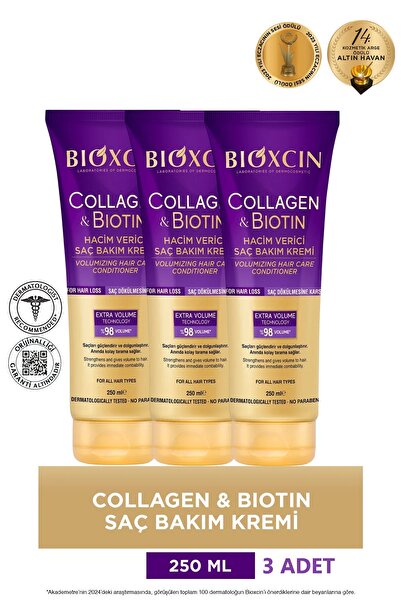 Bioxcin Collagen Biotin Volumizing Conditioner 250 ml X 3 Pieces