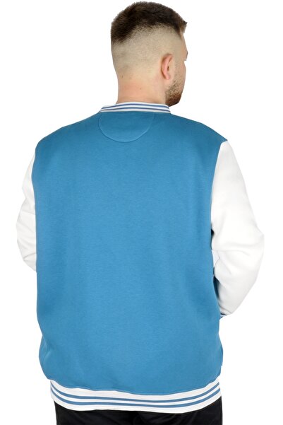 ModeXL Palton de colegiu pentru bărbați de mărime mare Mode Xl cu închidere cu capse 22619 Petrol Green